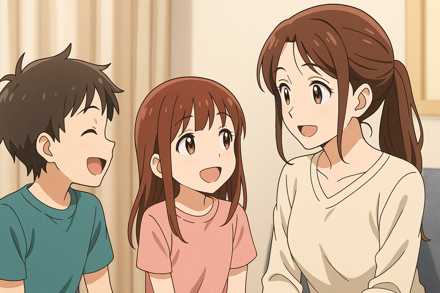 転職をきっかけに時間にゆとりができ、子供達と楽しそうに会話する母になる