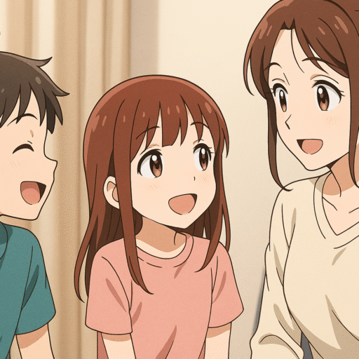 転職をきっかけに時間にゆとりができ、子供達と楽しそうに会話する母になる